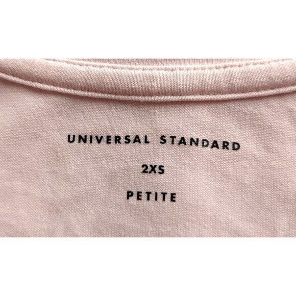 UNIVERSAL STANDARD Petite V Rex in Pale Pink Pima Cotton V-Neck 2XSP (sz 6-8) - Picture 3 of 7